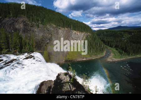 Kinuseo Falls, Monkman deserto Parco Provinciale, BC Foto Stock