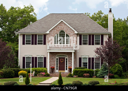 Un grande personalizzato costruito casa di lusso in un quartiere residenziale. Questa alta fine home è un molto graziosamente paesaggistico proprietà. Foto Stock