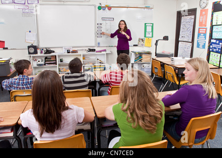 Multi etnico diversità razziale razziale multiculturale etnicamente variegato gruppo di 11 12 13 anni anni studente che sta cercando di distanza rivolta Foto Stock