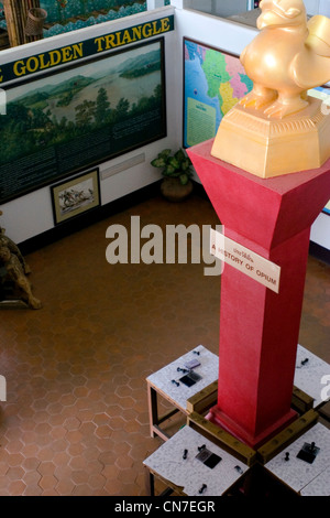 La casa del museo di oppio è una delle principali attrazioni turistiche nella zona del Triangolo d'oro vicino a Chiang Sean, Thailandia. Foto Stock