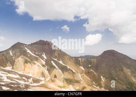 La vista dal picco del sud al nord del picco di montagna Aragats. Armenia. Foto Stock