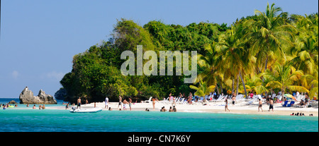 Repubblica Dominicana, penisola di Samana, spiaggia dell'isola Cayo Levantado Foto Stock