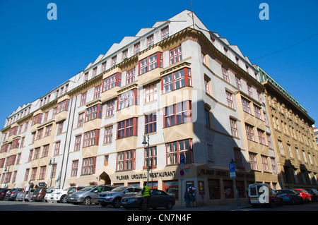 Stile cubista Druzstevni domy la cooperativa casa (1921) da Otakar Novotny città vecchia Praga Repubblica Ceca Europa Foto Stock