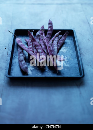 Close up barlotti fagioli nel vassoio Foto Stock