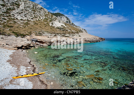 Spiaggia Cala Figuera. La penisola di Formentor. Isola di Maiorca. Spagna Foto Stock
