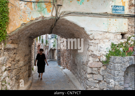 La Grecia, isola di Chios, il borgo medievale di Olympi è parte di Mastikochoria (produzione di mastice villaggi) Foto Stock