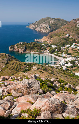 La Grecia, isola di Chios, il piccolo porto di Emporio Foto Stock