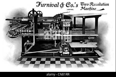 Furnival & Co due rivoluzione macchina da stampa rossastro opere in ferro, rossastro, Stockport 1904 Foto Stock