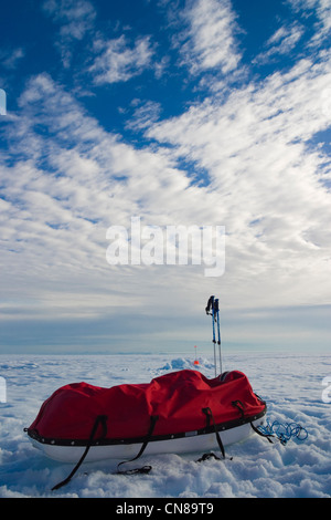 Scena di vita spedizione su un viaggio polare ad ovest di Kulusuk, Groenlandia Foto Stock