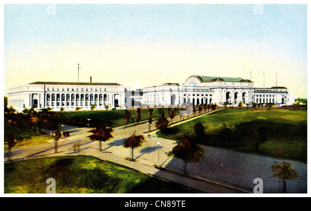 Pubblicato per la prima volta 1915 la Union Station e il Washington Post Office Foto Stock