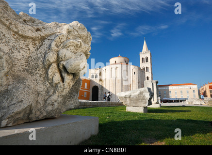 Zadar chiesa di st. Donat, forum Foto Stock