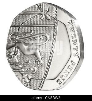 20p venti pence sopra la testa code di retromarcia 2012 coin Foto Stock