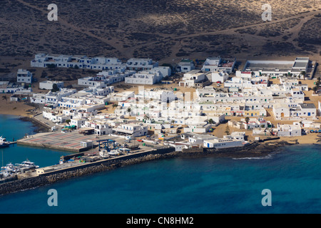 Lanzarote isole Canarie - Isla de la Graciosa. Città di Caleta de Sebo. Foto Stock