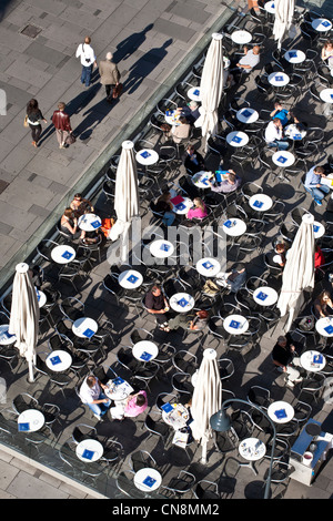 Austria, Vienna, centro storico elencati come patrimonio mondiale dall' UNESCO, Graben, Terrasse del Café Europa, inaugurato nel 1951 Foto Stock