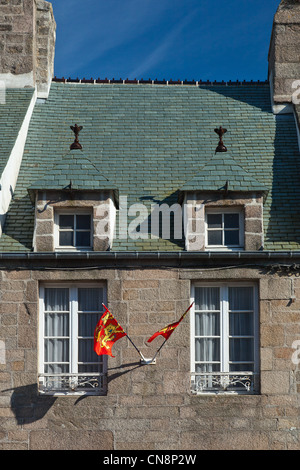 Francia, Manche, Barfleur, etichettati Les Plus Beaux Villages de France (i più bei villaggi di Francia), granito locale Foto Stock