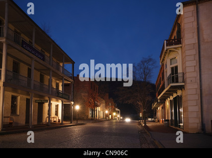 Shenandoah Street di notte, harpers Ferry National Historical Park, West Virginia, USA Foto Stock