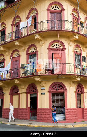 Panama, Panama City, città storica elencati come patrimonio mondiale dall' UNESCO, il Casco Antiguo, Barrio San Felipe Foto Stock