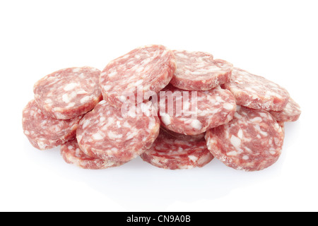 Fette di salame pila Foto Stock