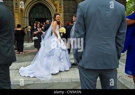 Australia, Victoria, Melbourne, a est di Melbourne, neo-gotica Cattedrale di St Patrick, diserbo Foto Stock