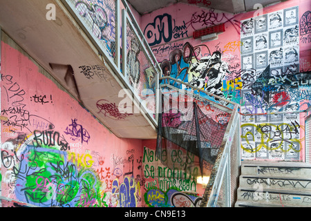 Germania, Berlino Mitte, Oranienburger Strasse, il Kunsthaus Tacheles, Tacheles, un artista squatting poiché gli anni novanta, situato in una Foto Stock