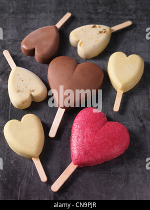 A forma di cuore gelato bar Foto Stock