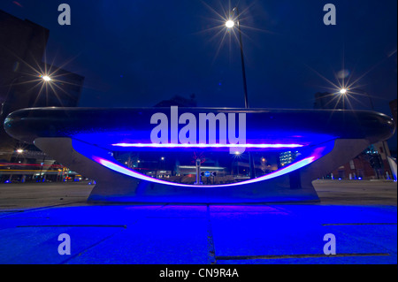 Furnival Square Sheffield City Centre di notte Foto Stock