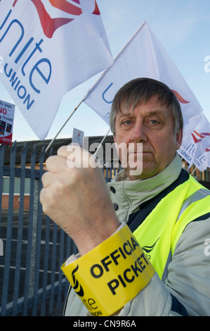 Unite picchetti durante l'N30 giorno di azione, Leeds Foto Stock