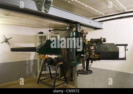 Francia, Ardenne, Villy La Ferte, fort della linea Maginot, il pezzo di artiglieria Foto Stock