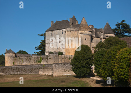 Francia, Dordogne, San mondane, Chateau de Fenelon, situato sulle alture di Sainte Mondane dove domina la valle di Foto Stock