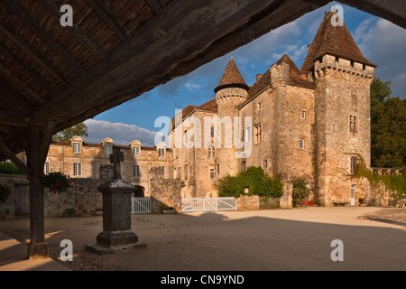 Francia, Dordogne, Saint Jean de Cole, il Castello Marthonye o Marthonie, quattordicesimo secolo XV secolo XVI e Foto Stock