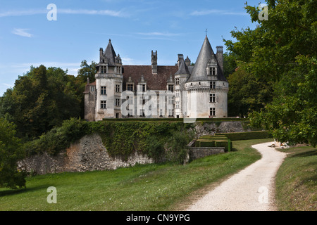 Francia, Dordogne, Villars, Puyguilhem castello rinascimentale, Foto Stock