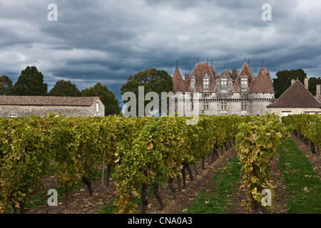 Francia, Dordogne, Monbazillac Monbazillac Castello che appartiene alla Grotta Cooperativa Monbazillac Foto Stock