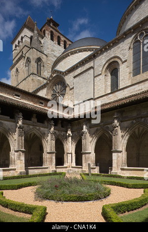 Francia, Lot, Cahors, chiostro rinascimentale della Cattedrale di Santo Stefano e il giardino celeste Pre au parte dei giardini segreti Foto Stock