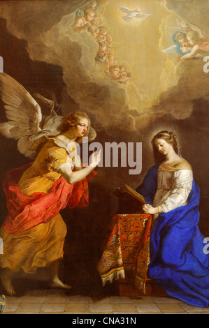 Francia, Nord, Lille, museo di Belle Arti e il palazzo, dipartimento di dipinti, pittura dell'Annunciazione la pittura ad olio su tela di canapa Foto Stock