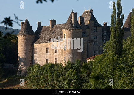 Francia, Lot, vicino a Saint Cere, Saint Jean Lespinasse, Le Chateau de Montal rinascimentale, la facciata nord Foto Stock