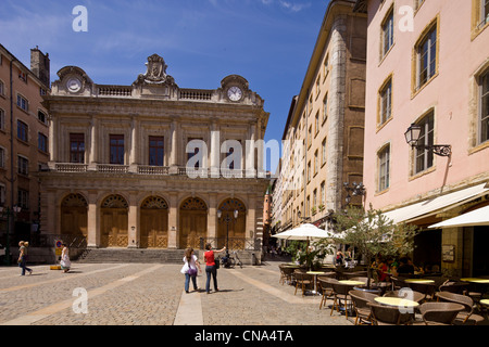 Francia, Rhone, Lione, storico sito elencato come patrimonio mondiale dall' UNESCO, Vieux Lyon (città vecchia), Place du Change Foto Stock