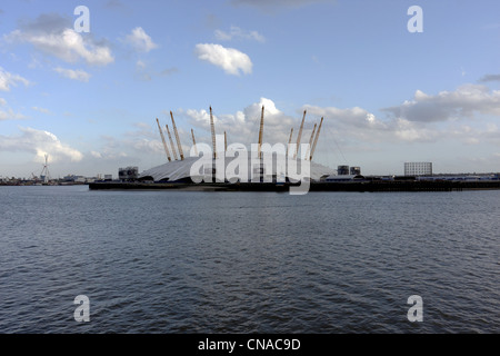 Vista da docklands 'l'O 2 Arena' di Greenwich. Foto Stock