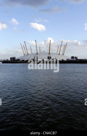 Vista da docklands 'l'O 2 Arena' di Greenwich. Foto Stock