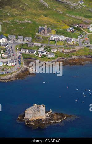 Regno Unito, Scozia, Ebridi Esterne, Isle of Barra (vista aerea) Foto Stock