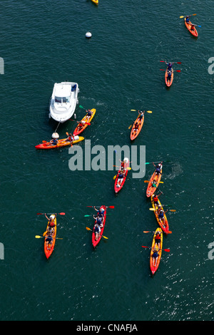 Francia, Finisterre, passeggiate in kayak sul fiume l'Odet (Quimper kayak club) Foto Stock