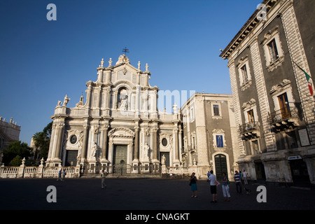 L'Italia, Sicilia, Catania, cittadina barocca elencati come patrimonio mondiale dall' UNESCO, il Duomo di Sant' Agata (Sant'Agata Cattedrale) Foto Stock