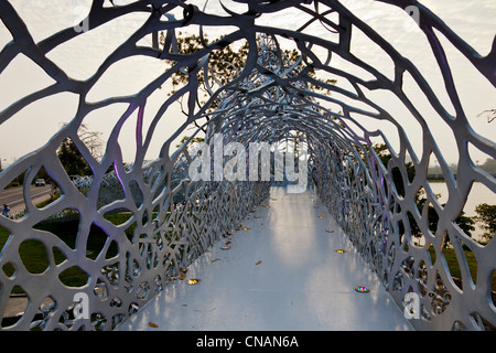 Ondeggiano al chiaro di luna Bridge Talk, Chiayi, Taiwan. JMH5953 Foto Stock