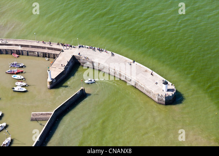 Francia, Loire-Atlantique, Saint-Michel-Chef-Chef, Comberge Harbour (fotografia aerea) Foto Stock