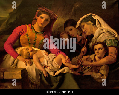 Famille italienne - famiglia italiana Navez François Joseph 1787-1869 belga fiamminga Foto Stock