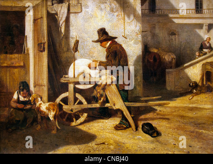 Le Remouleur - il macinino da Alexandre Gabriel Decamps 1803 - 1860 Francia - Francese Foto Stock