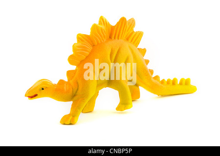 Giocattolo dinosauro di plastica su bianco Foto Stock