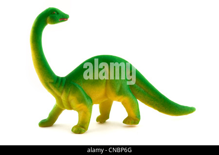 Giocattolo dinosauro di plastica su bianco Foto Stock