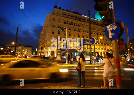 La Grecia, incrocio Leoforos Vasilissis Sofias et Eleftheriou Venizelou strade Foto Stock