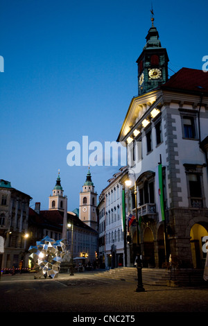 La Slovenia Ljubljana, invece del municipio nella città vecchia Foto Stock