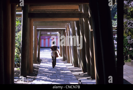 Ingresso Zeniarai Benzaiten Ugafuku Santuario a Kamakura, Giappone Foto Stock